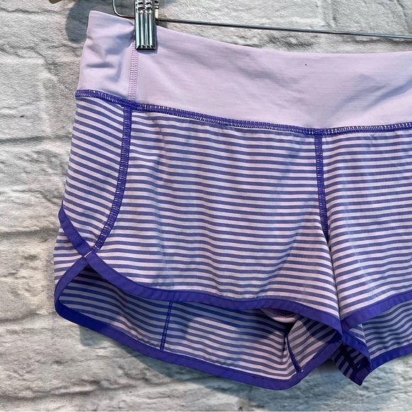 RARE sz 8 Lululemon Speed Short Classic Stripe Iris Flower Pretty Purple Run - Picture 6 of 12